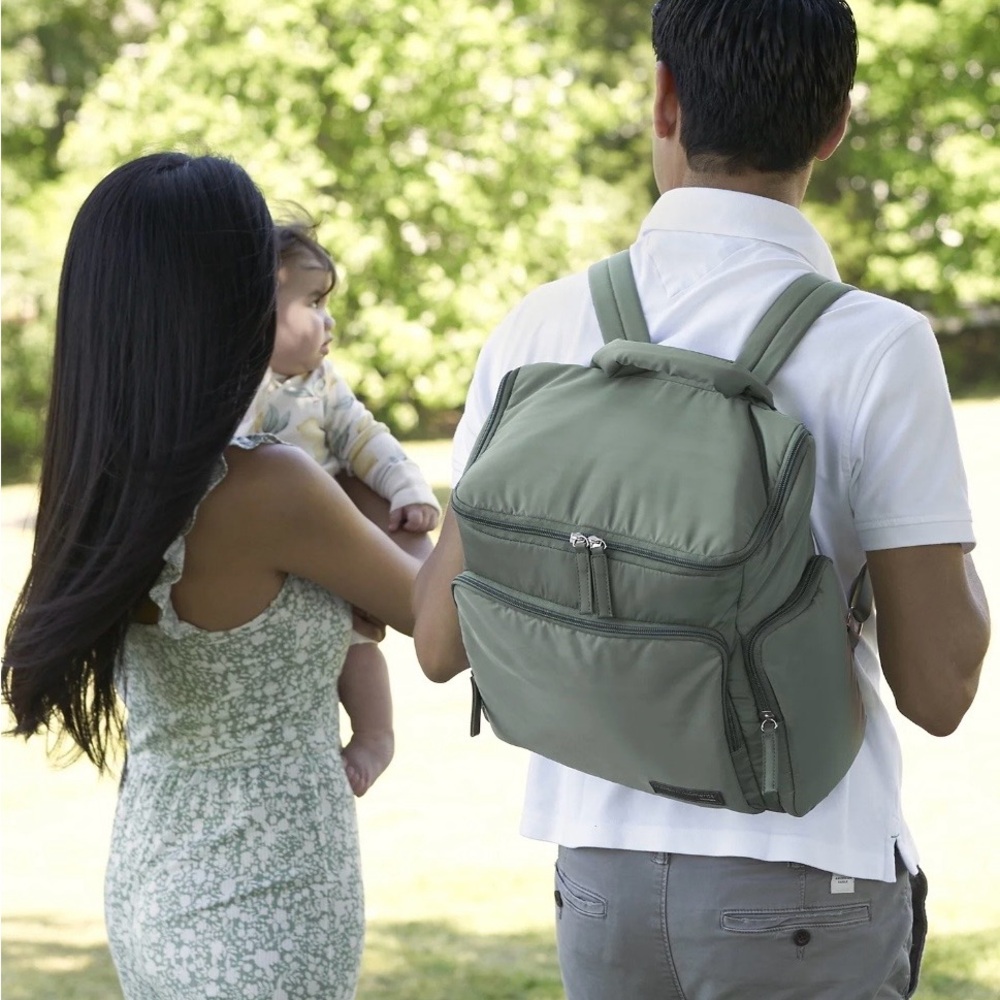 Modern Moments by Gerber Unisex Convertible Diaper Bag Backpack, Green